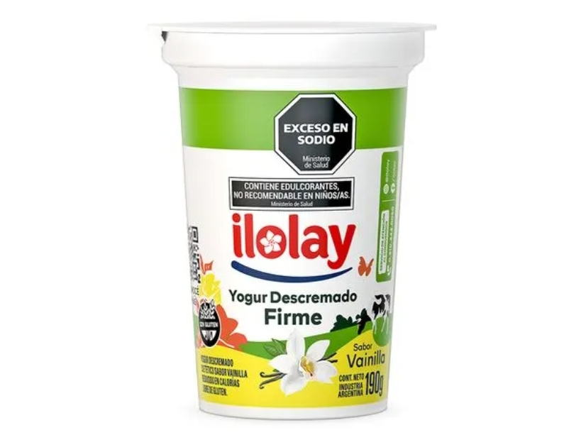 Yogur firme descremado vainilla x 190gr ilolay