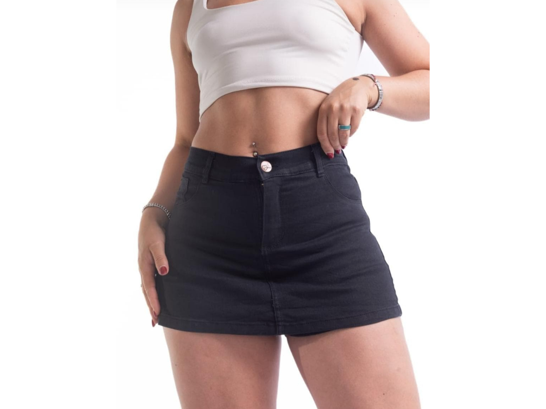 Pollera short elástizada negra