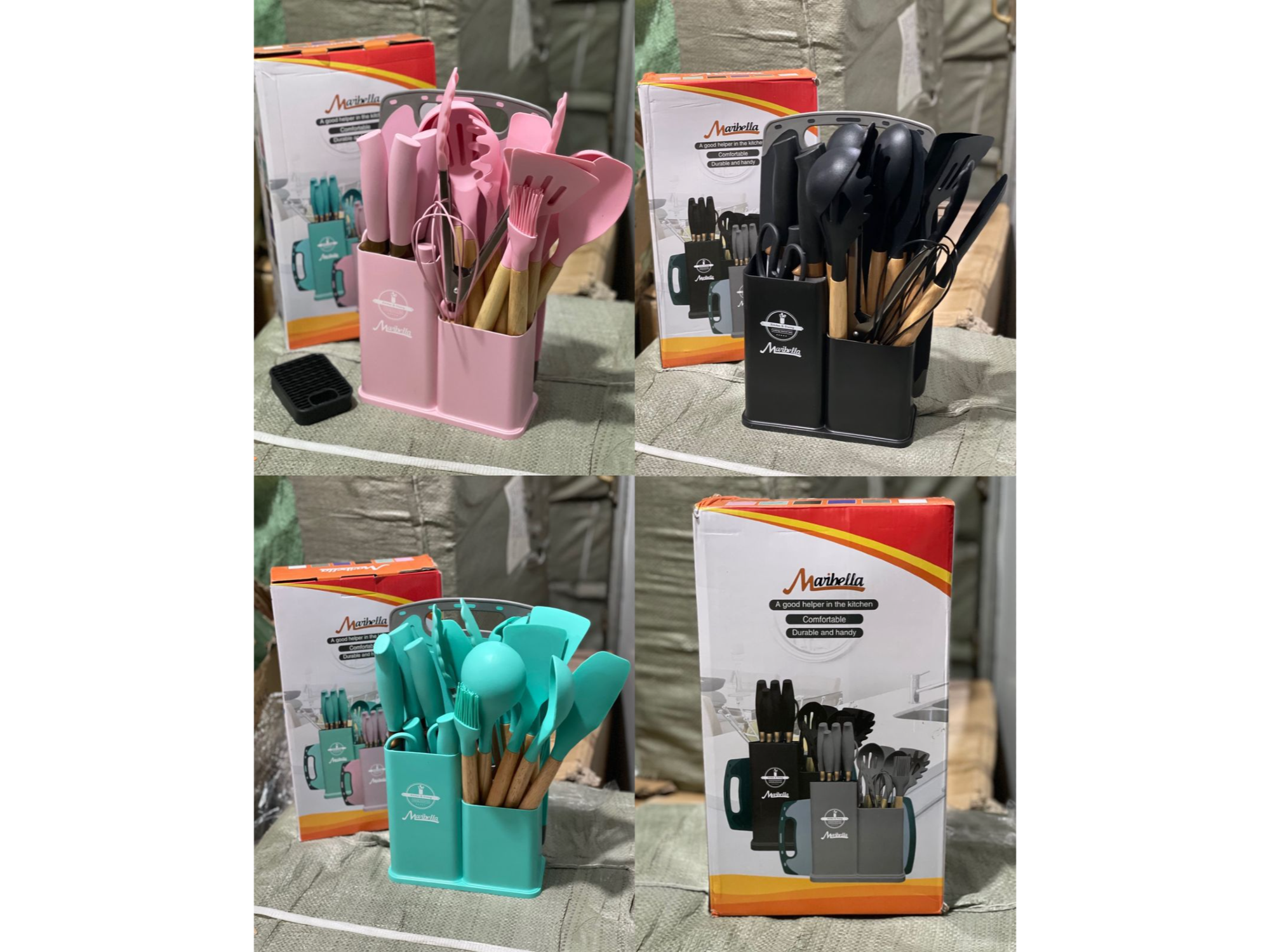 SET UTENCILLOS PARA COCINA 19 PCS DE SILICONA