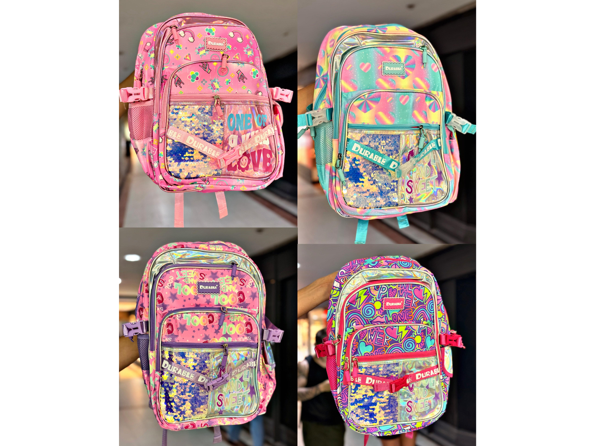 MOCHILA ESCOLAR ULTRA COLORIDA “DURABLE”