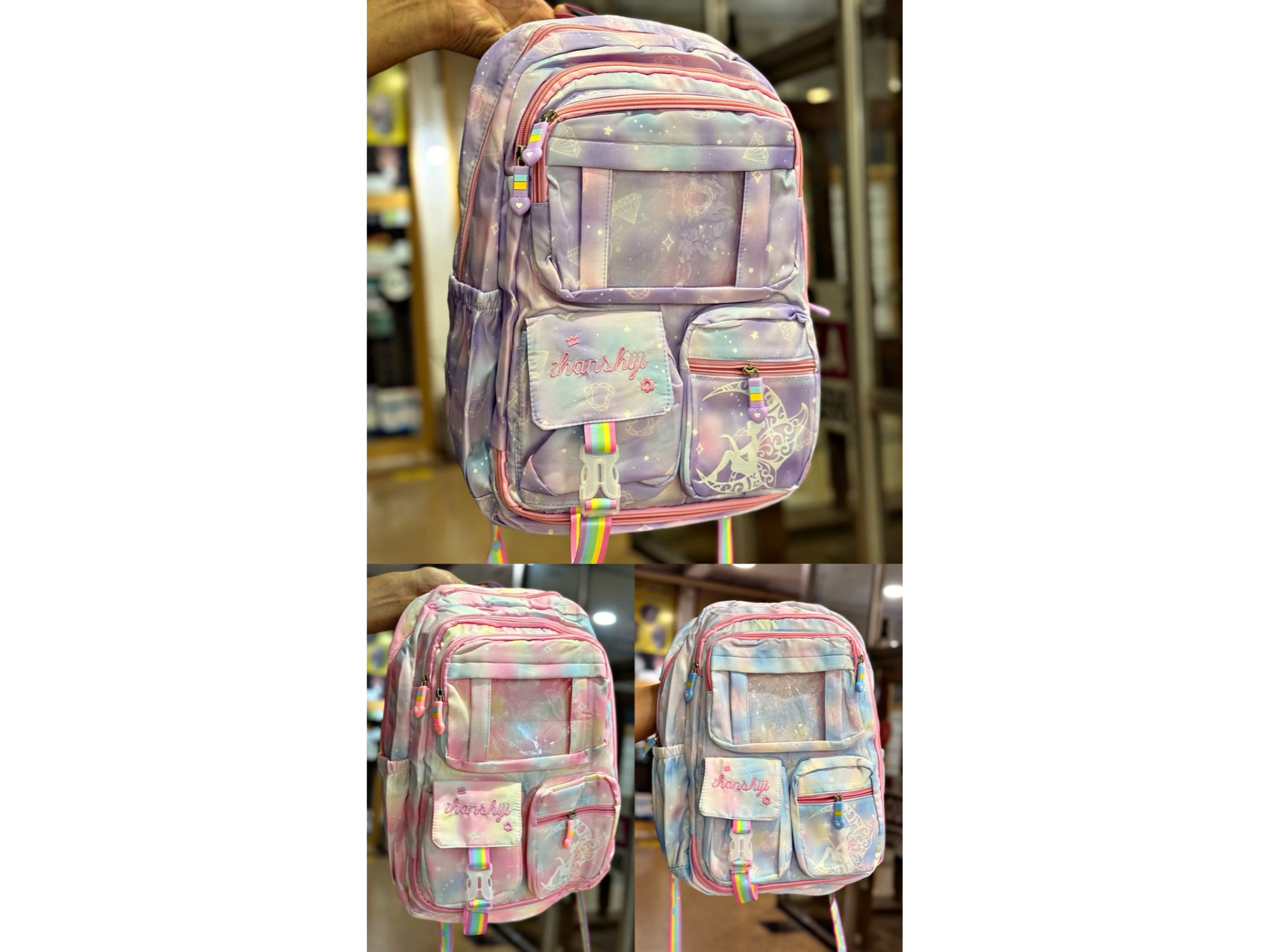 MOCHILA ESCOLAR PASTEL SÚPER COLORIDA “ZHANSHIJI”