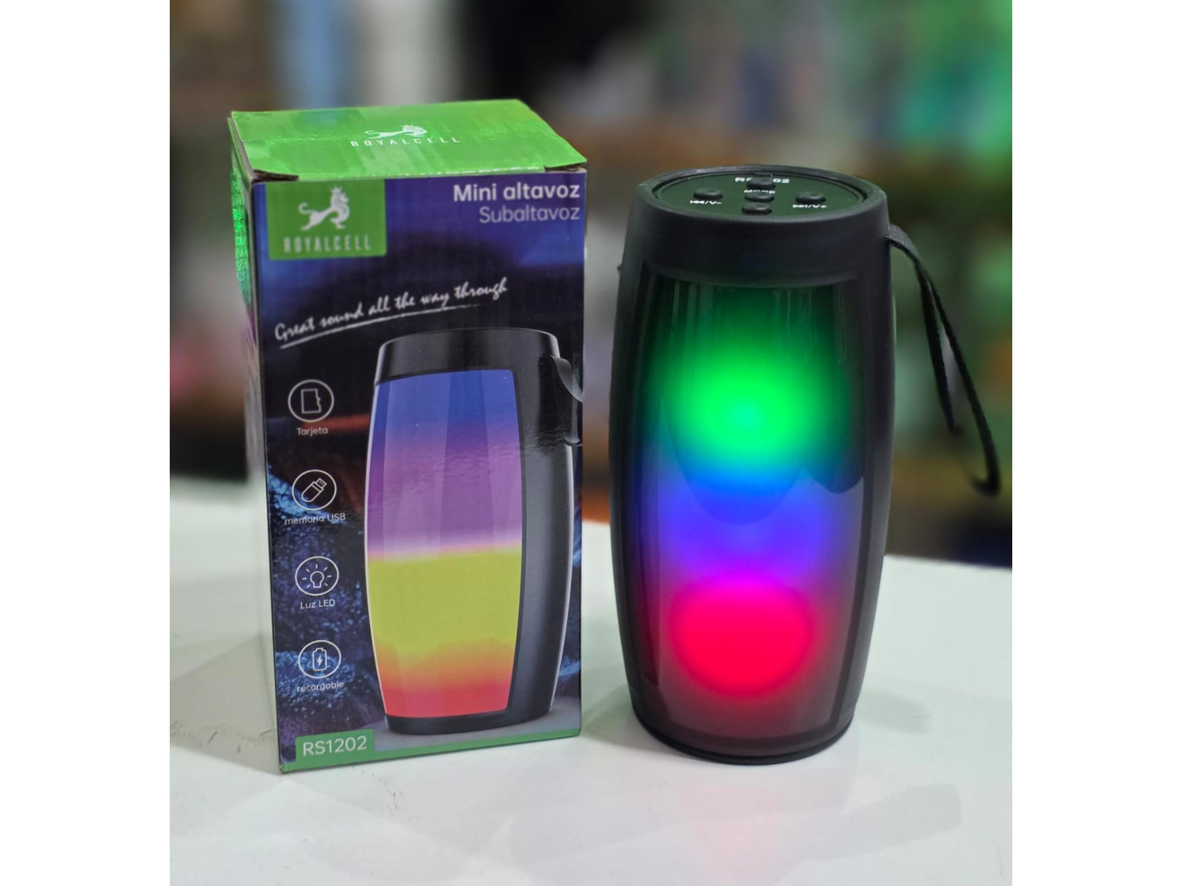 Mini Parlante Bluetooth con Luz RGB – Royalcell 🌈