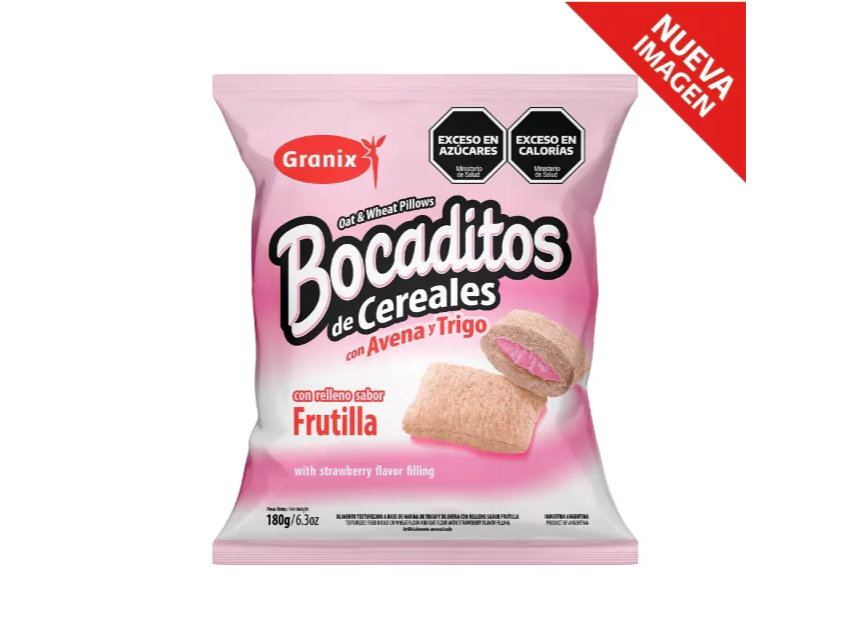 Almohaditas Rellenas Sabor Frutilla Granix