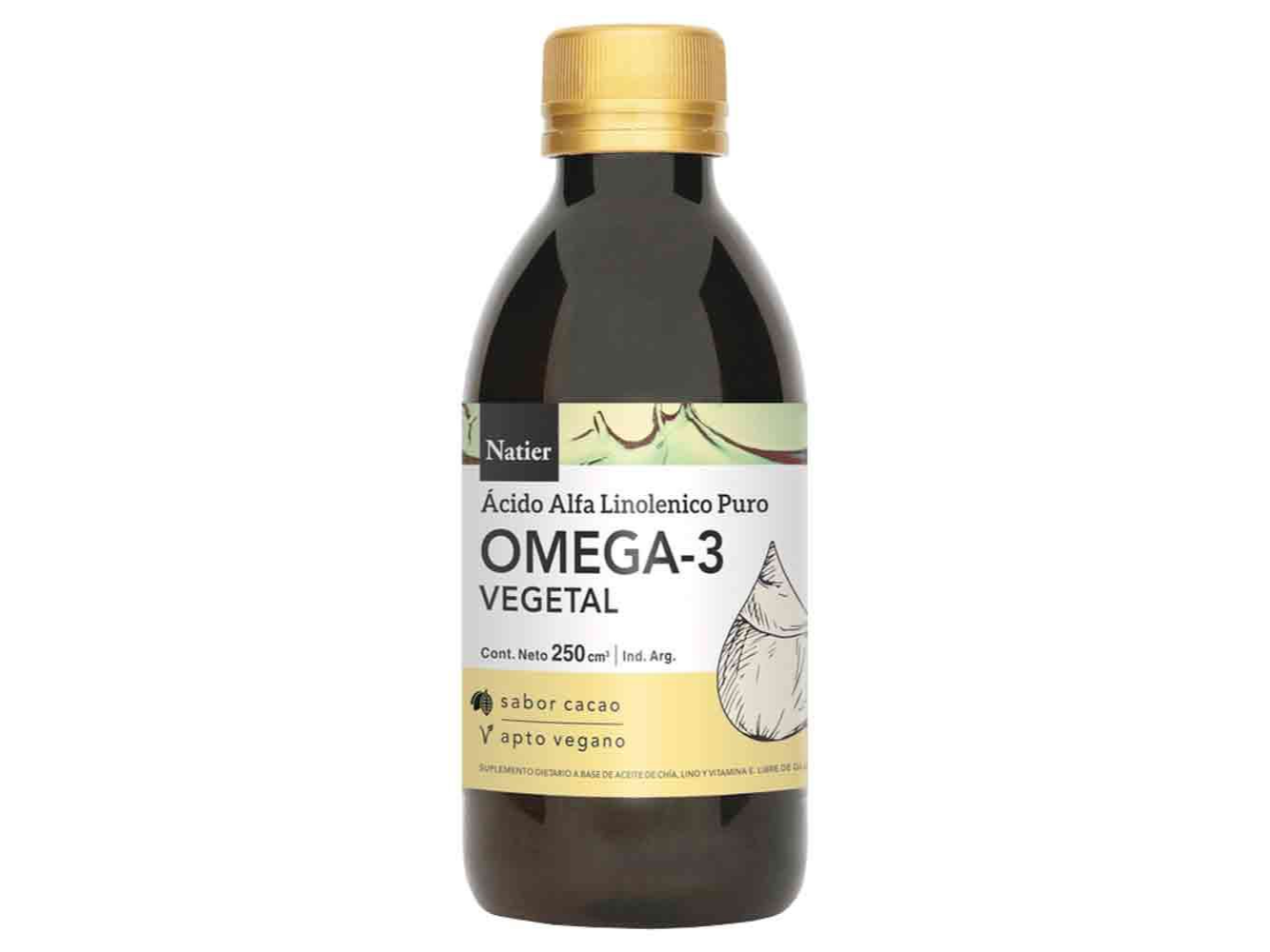Omega 3 Vegetal Natier Sabos Cacao 250cc
