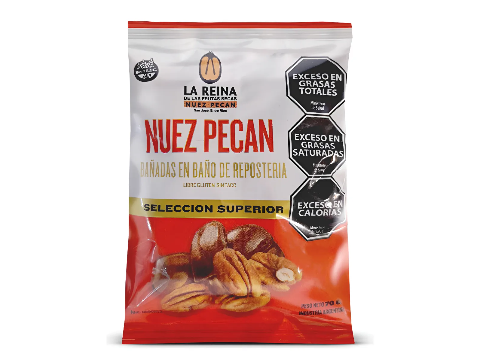 Nuez Pecan Bañada en Chocolate "LA REINA" - 70 GRS.