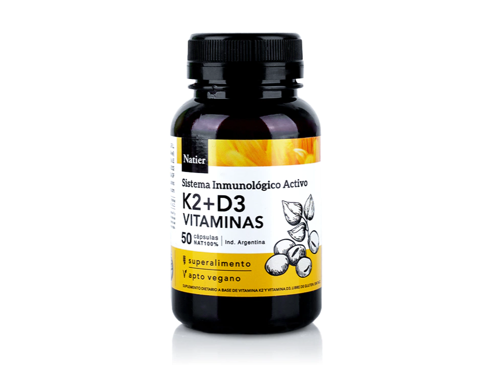 Vitamina D3 + K2 Natier 50 cápsulas