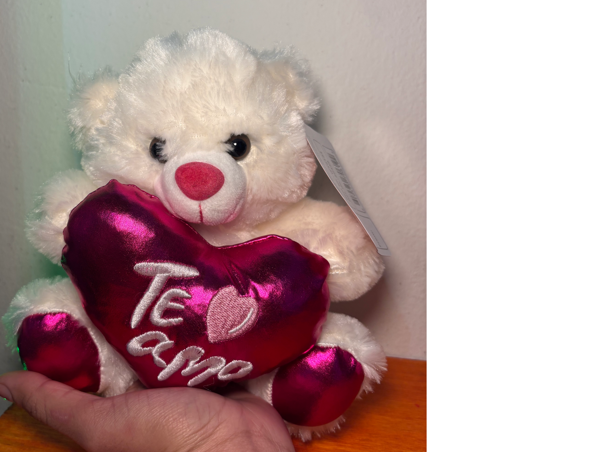 Oso blanco "te amo"