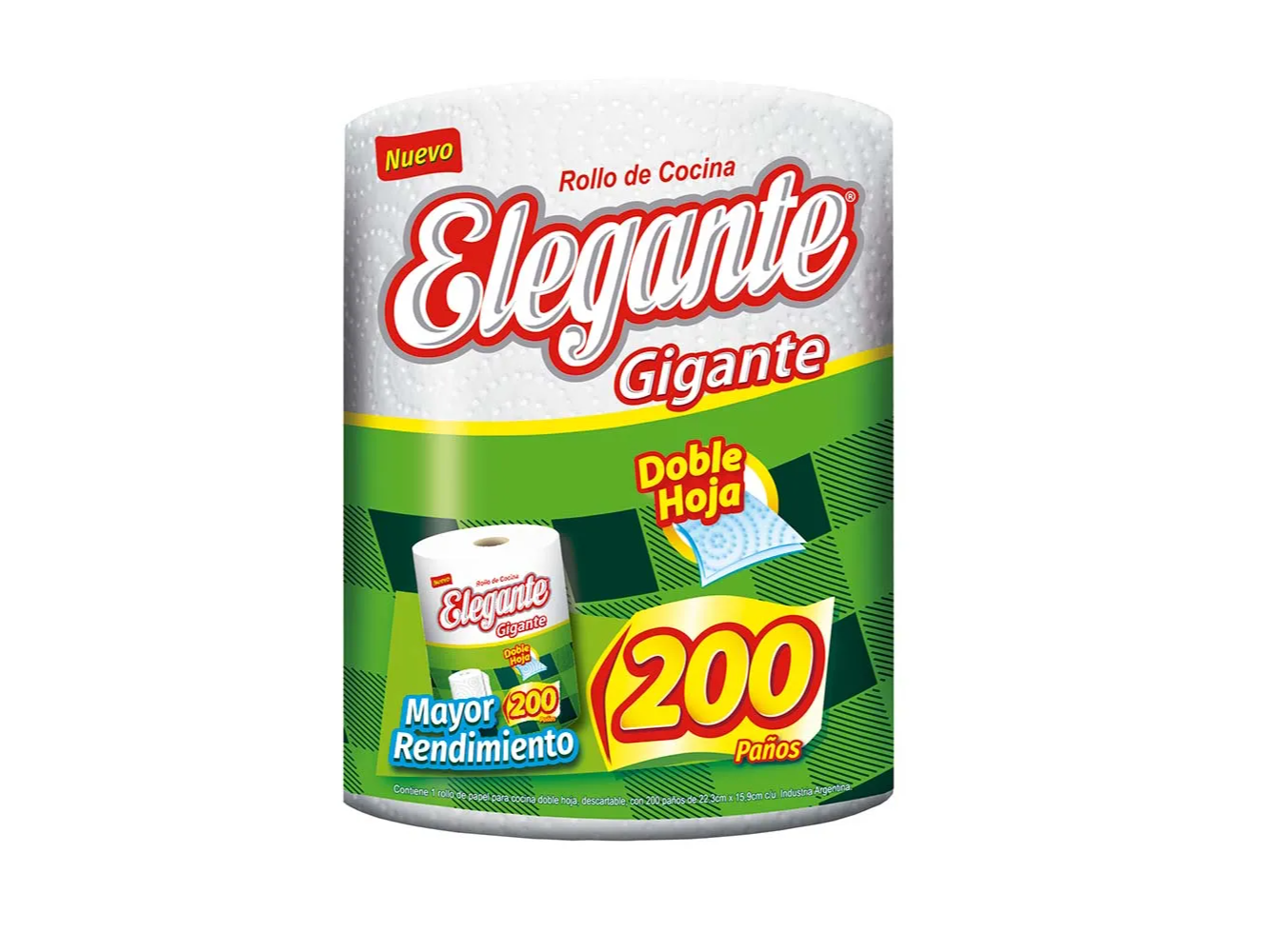 Rollo de Cocina Elegante Doble Hoja 200 paños