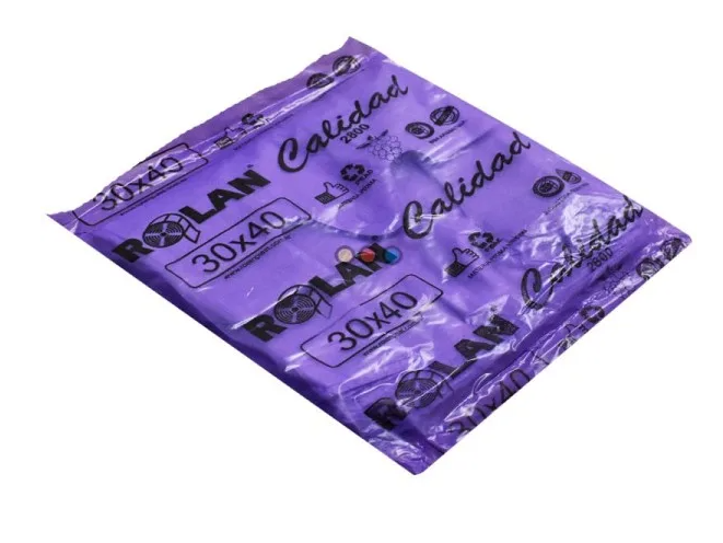 Bolsa Camiseta 30x40 económica Rolan Plast Violeta