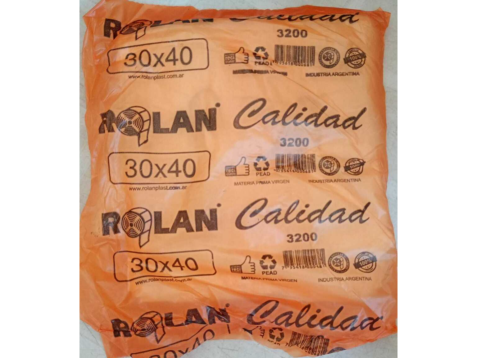 Bolsa Camiseta 30X40 Intermedia ROLAN Funda Naranja