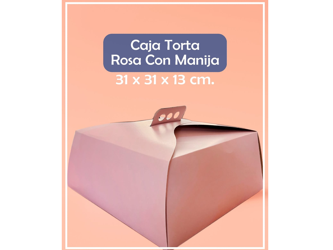 Caja de torta rosa lisa