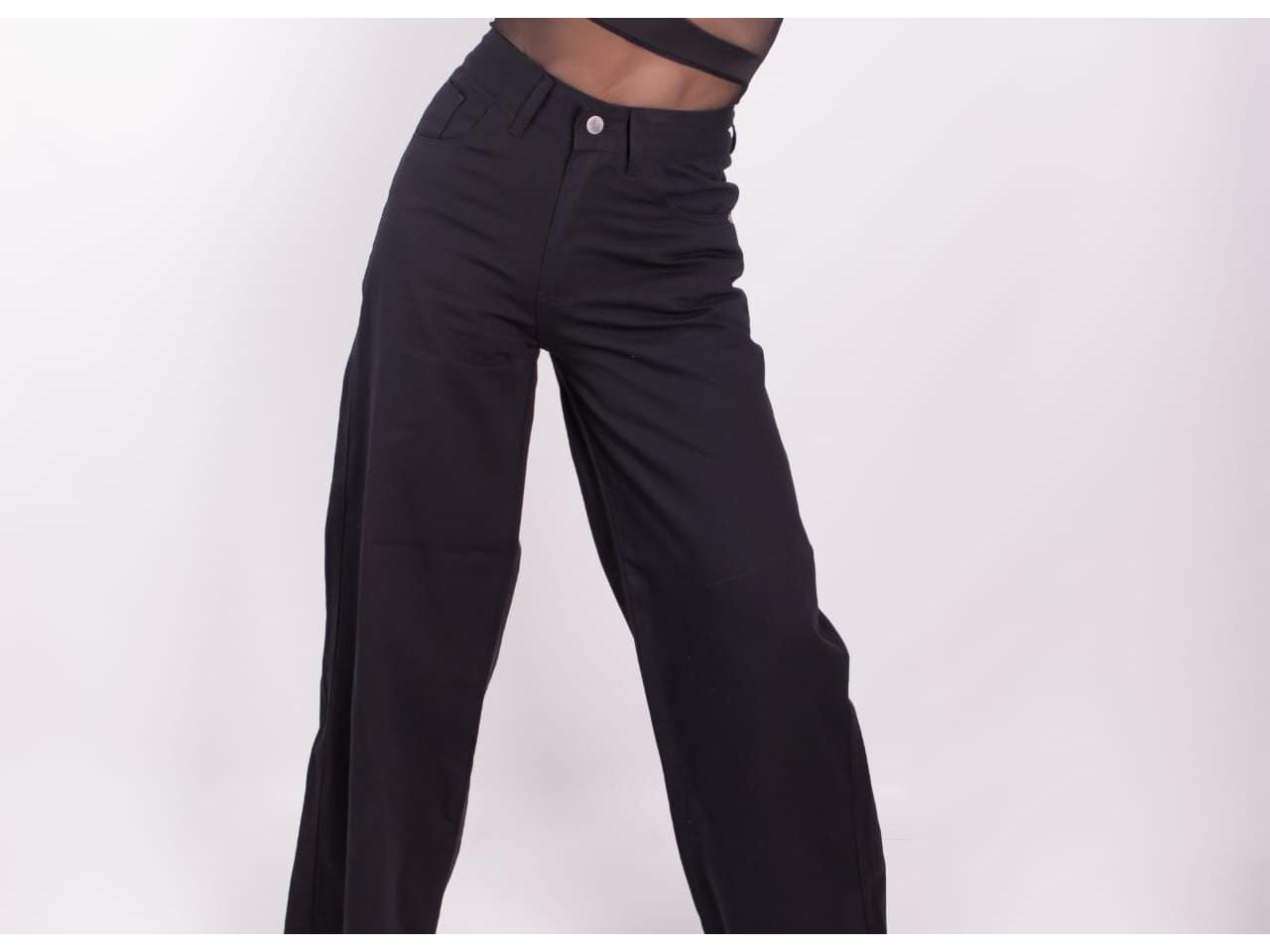 Wide leg negro liso
