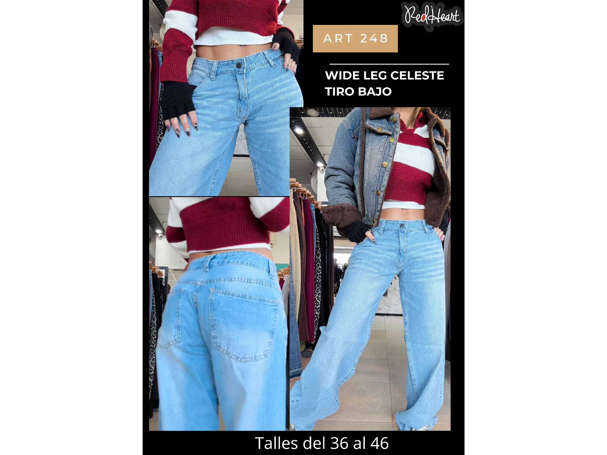 wide leg tiro bajo celeste local