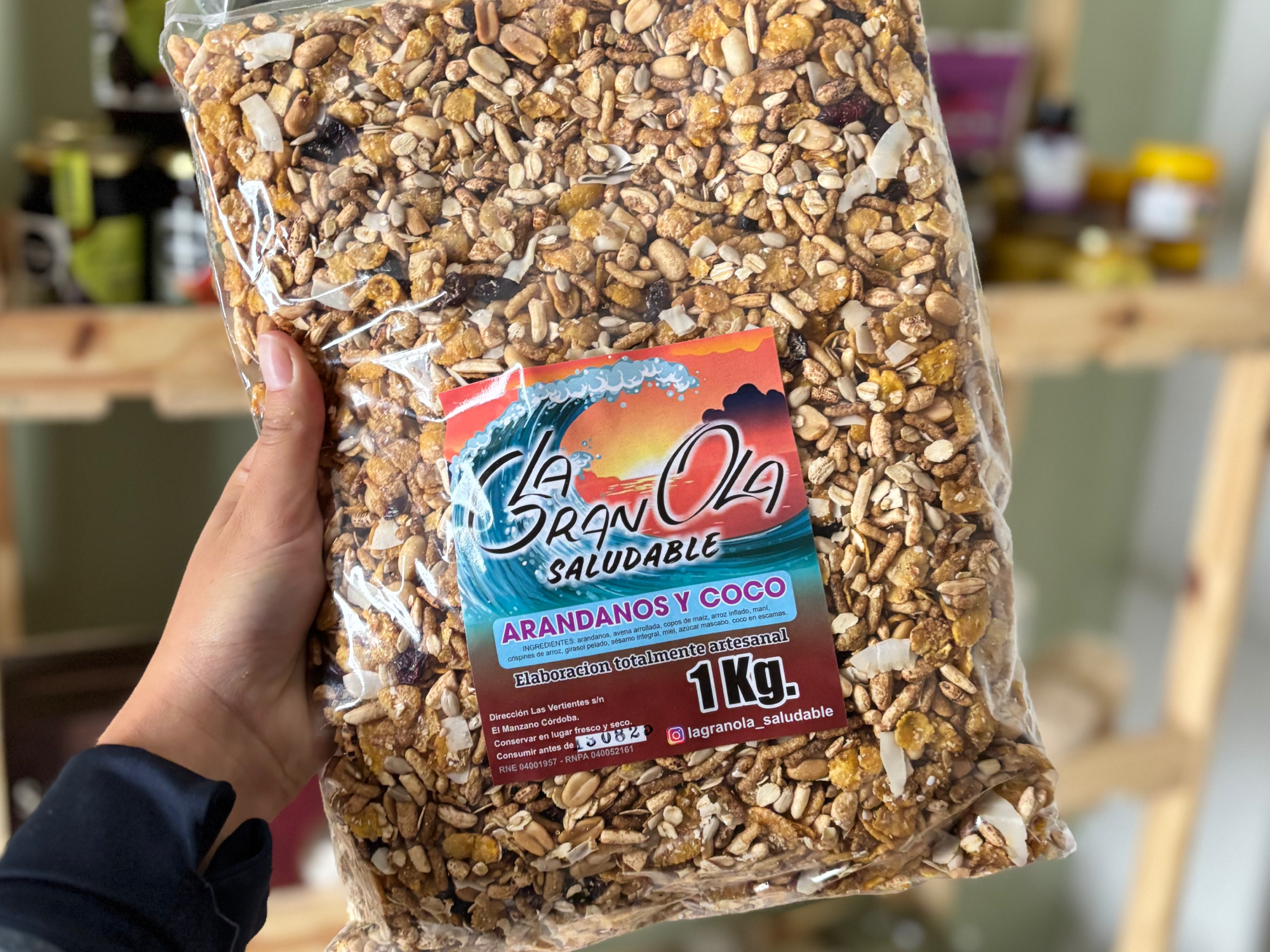 Granola coco y arandanos