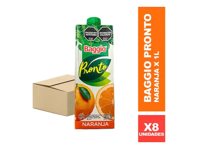 Jugo Baggio Naranja  1 lts Pack x 8
