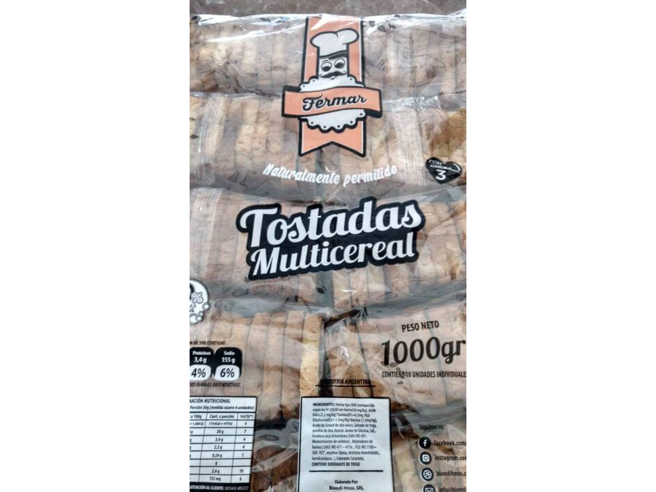 Tostada multicereal x 900 grs