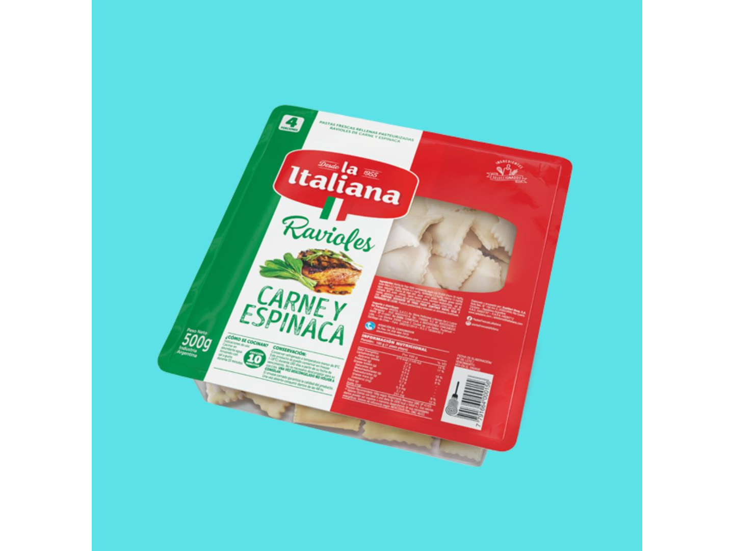 Ravioles de Carne y Espinaca