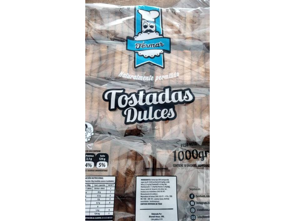 Tostada Dulce x 900 grs