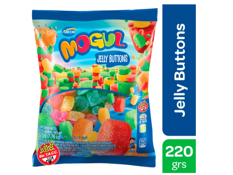 Gomitas Jelly Buttons Mogul 220 Gr