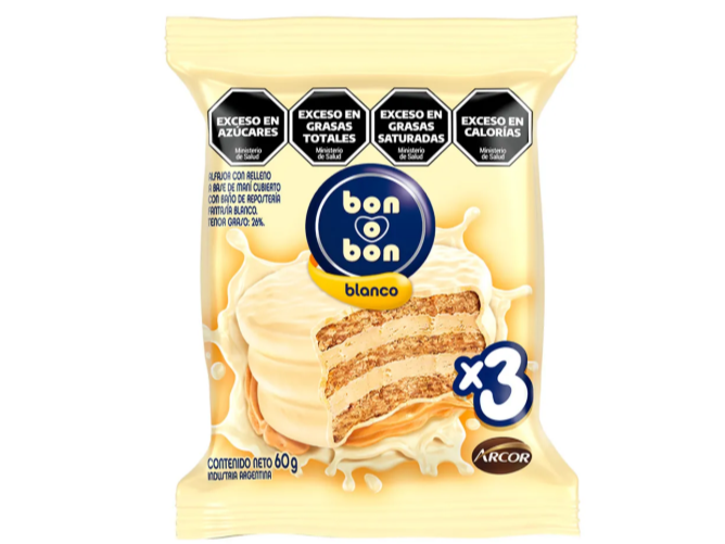 Alfajor Blanco Bon O Bon Triple 60 G