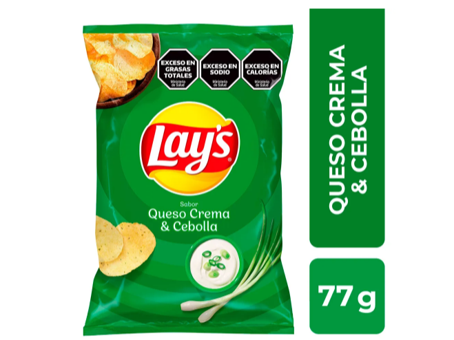 Papas Fritas lays Queso Y Cebolla Lays 77 G