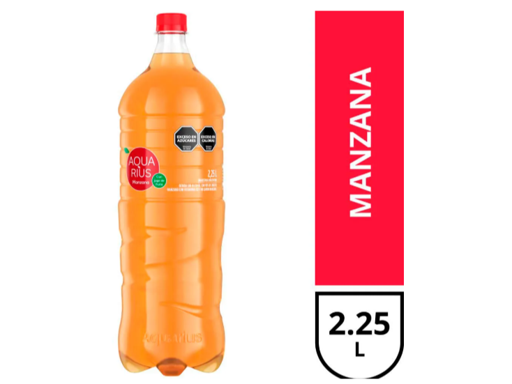 Agua Saborizada Aquarius Manzana 2,25 L
