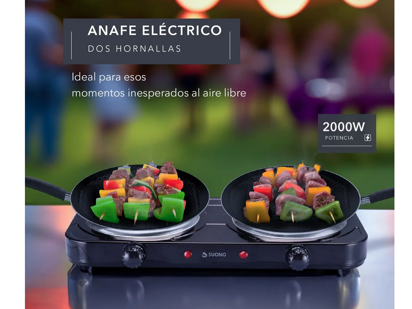 Anafe Electrico DOBLE 2000w