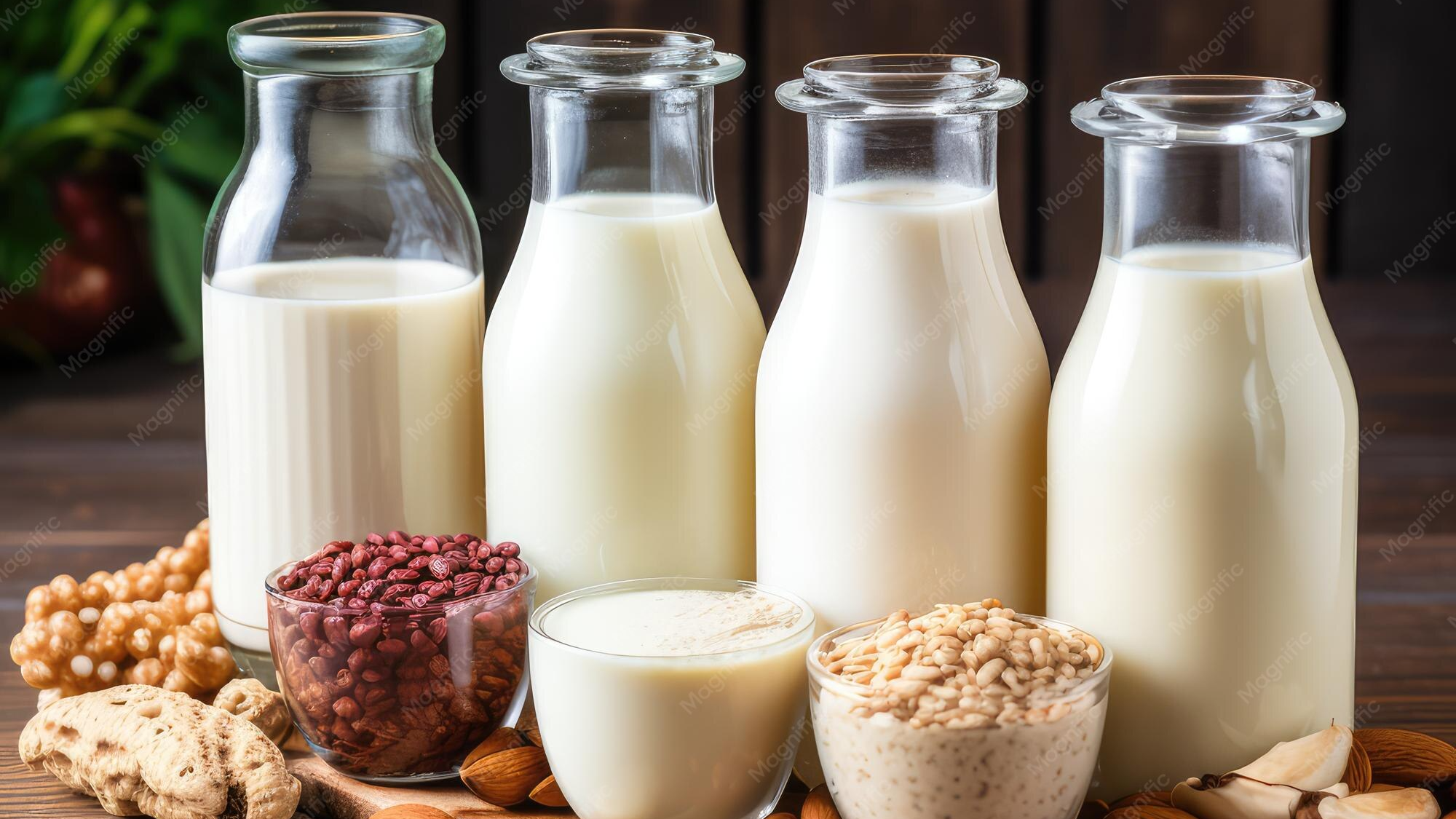 Leches veganas, ghee y aguas