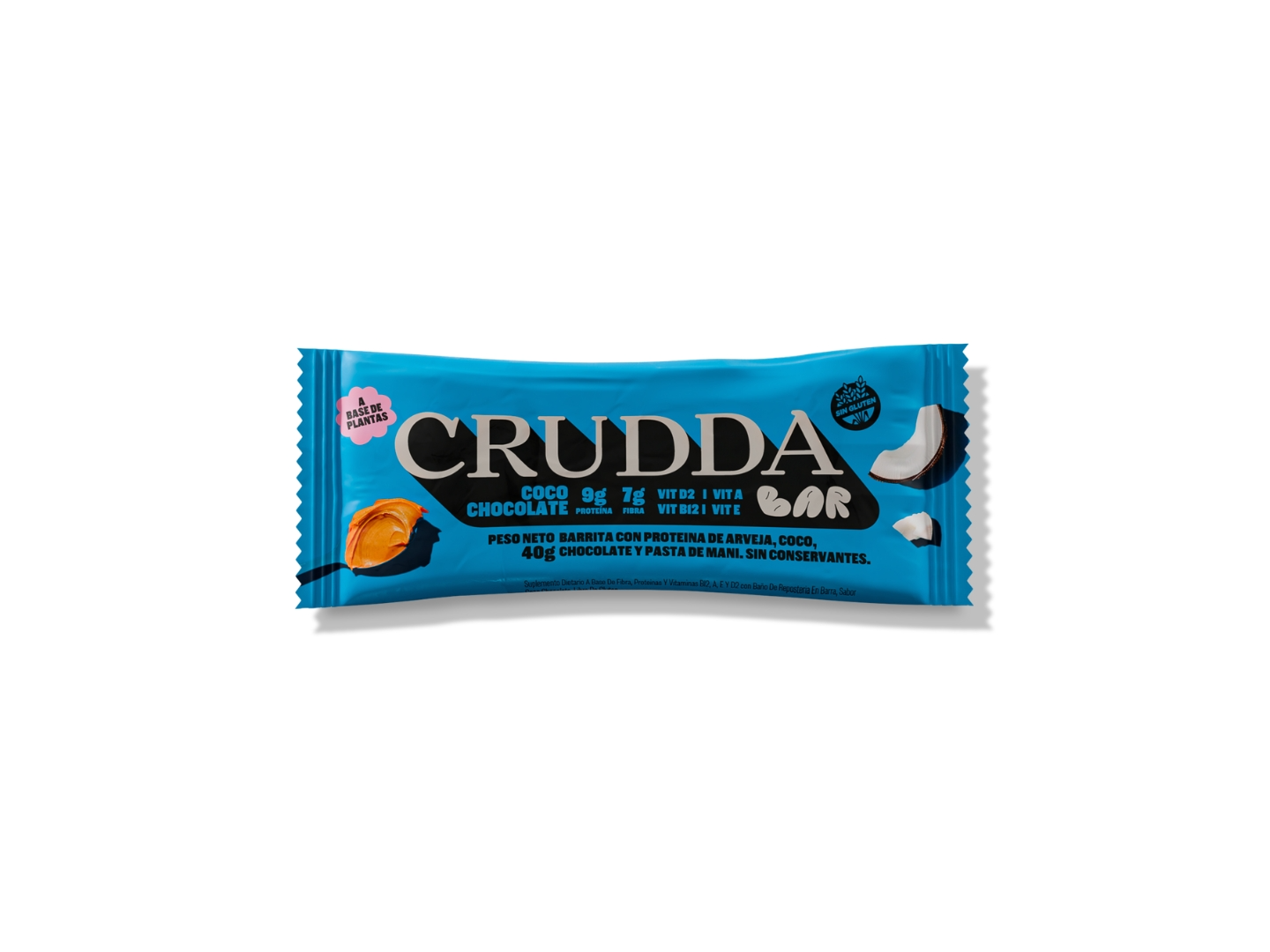 Crudda coco y chocolate (proteica). Vegano. Sin gluten