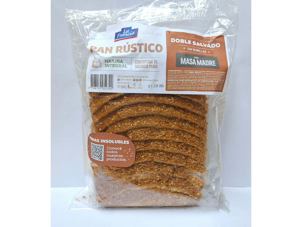 Pan de masa madre rústico doble salvado (La Francia)