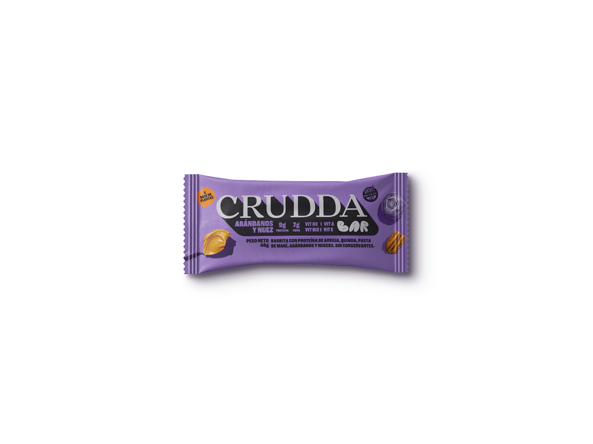 Crudda Arandano y nuez (proteica). Vegano. Sin gluten