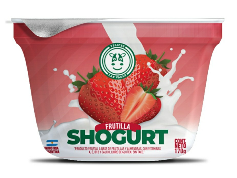 Yogur Frutilla Felices las Vacas. Vegano. Sin gluten