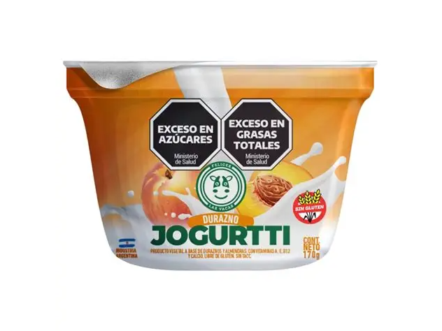 Yogur Durazno Felices las Vacas. Vegano. Sin gluten