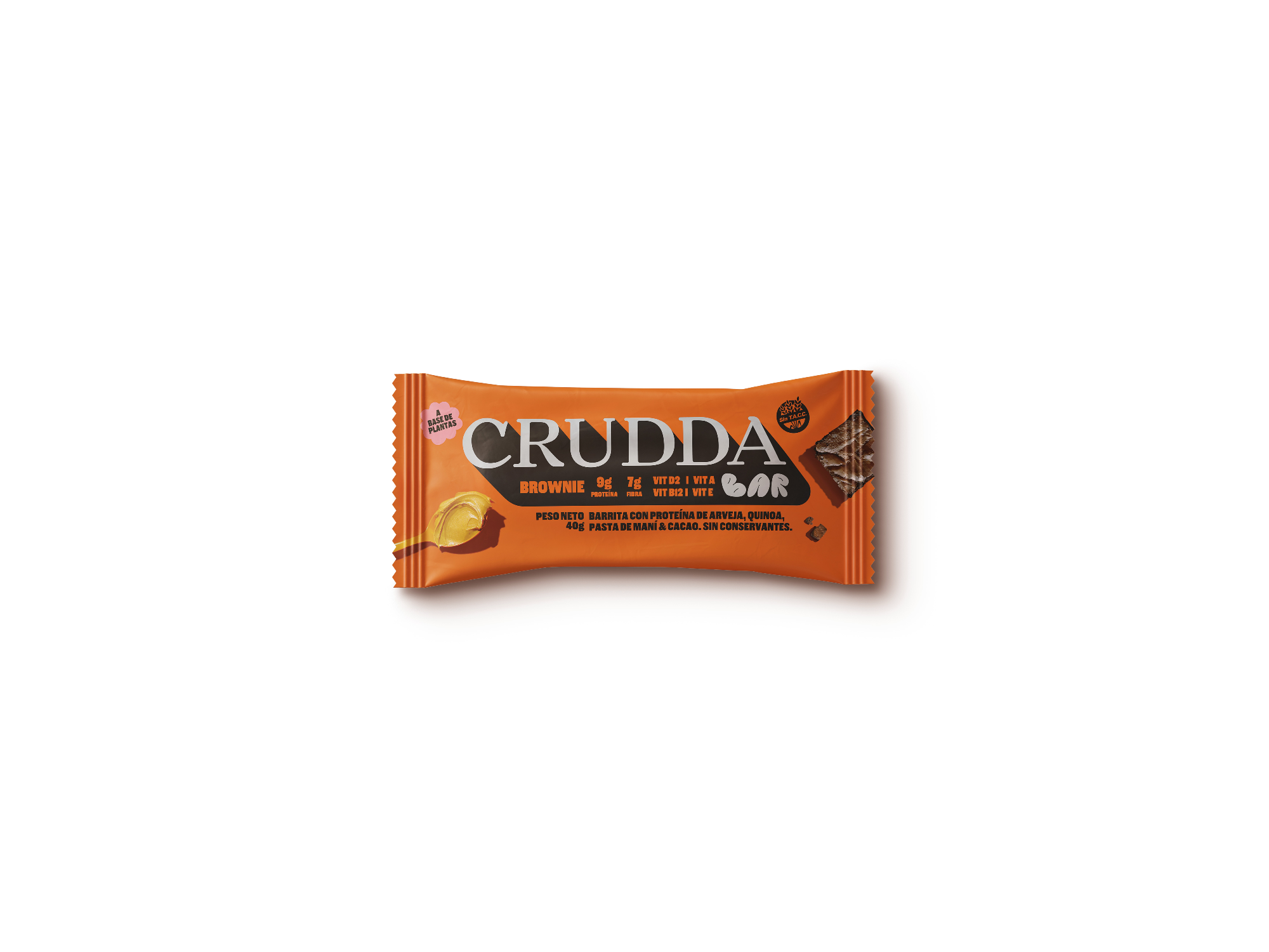Crudda brownie (proteica). Vegano. Sin gluten