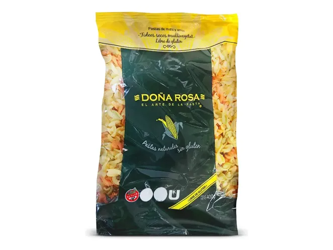 Fideos caserito tirabuzón multivegetales (Doña Rosa)