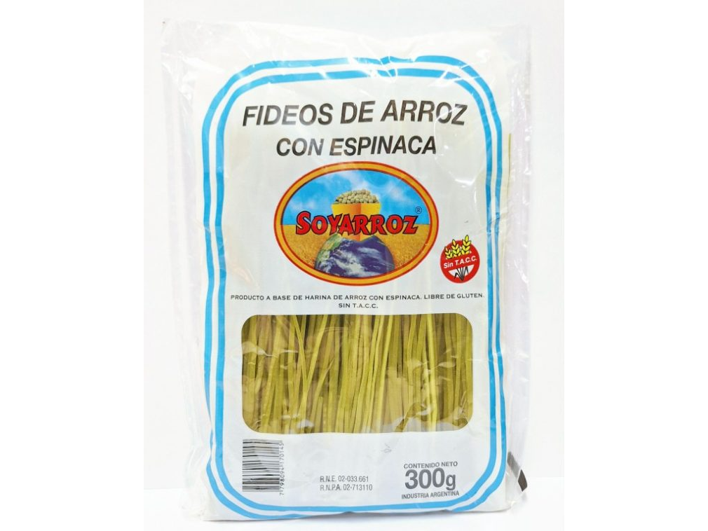 Fideos de arroz con espinaca (Soy arroz)