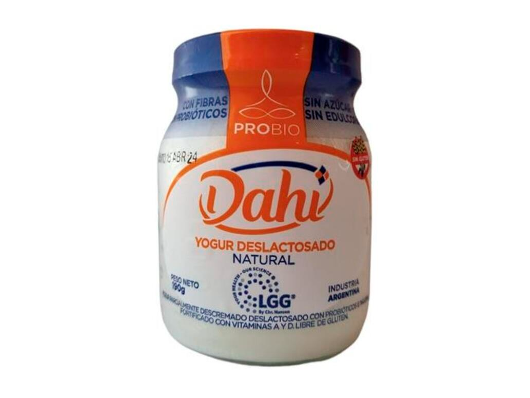Dahi Deslactosado. Sin gluten