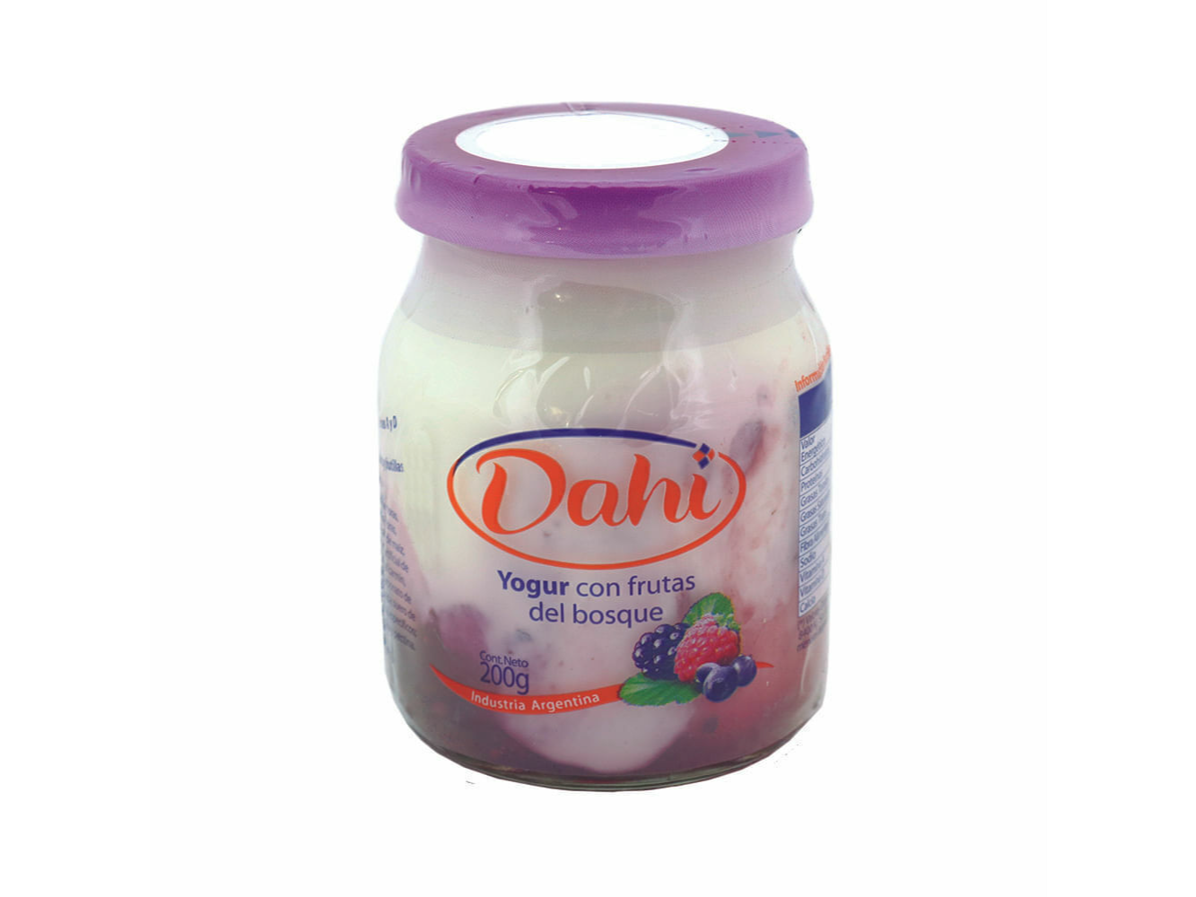 Dahi Entero con Frutos del Bosque. Sin gluten