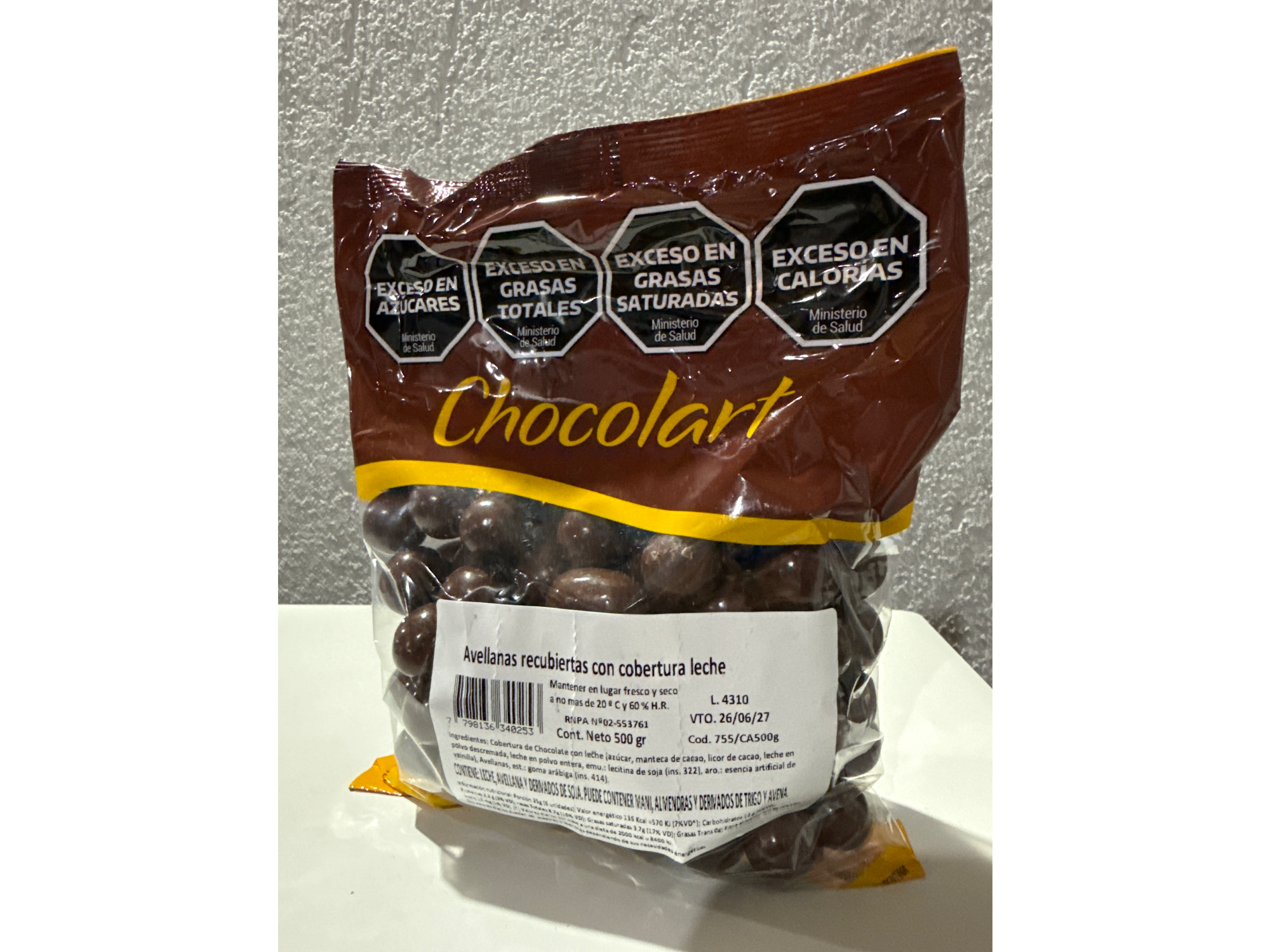 AVELLANAS CON CHOCOLATE DE LECHE X 500GR