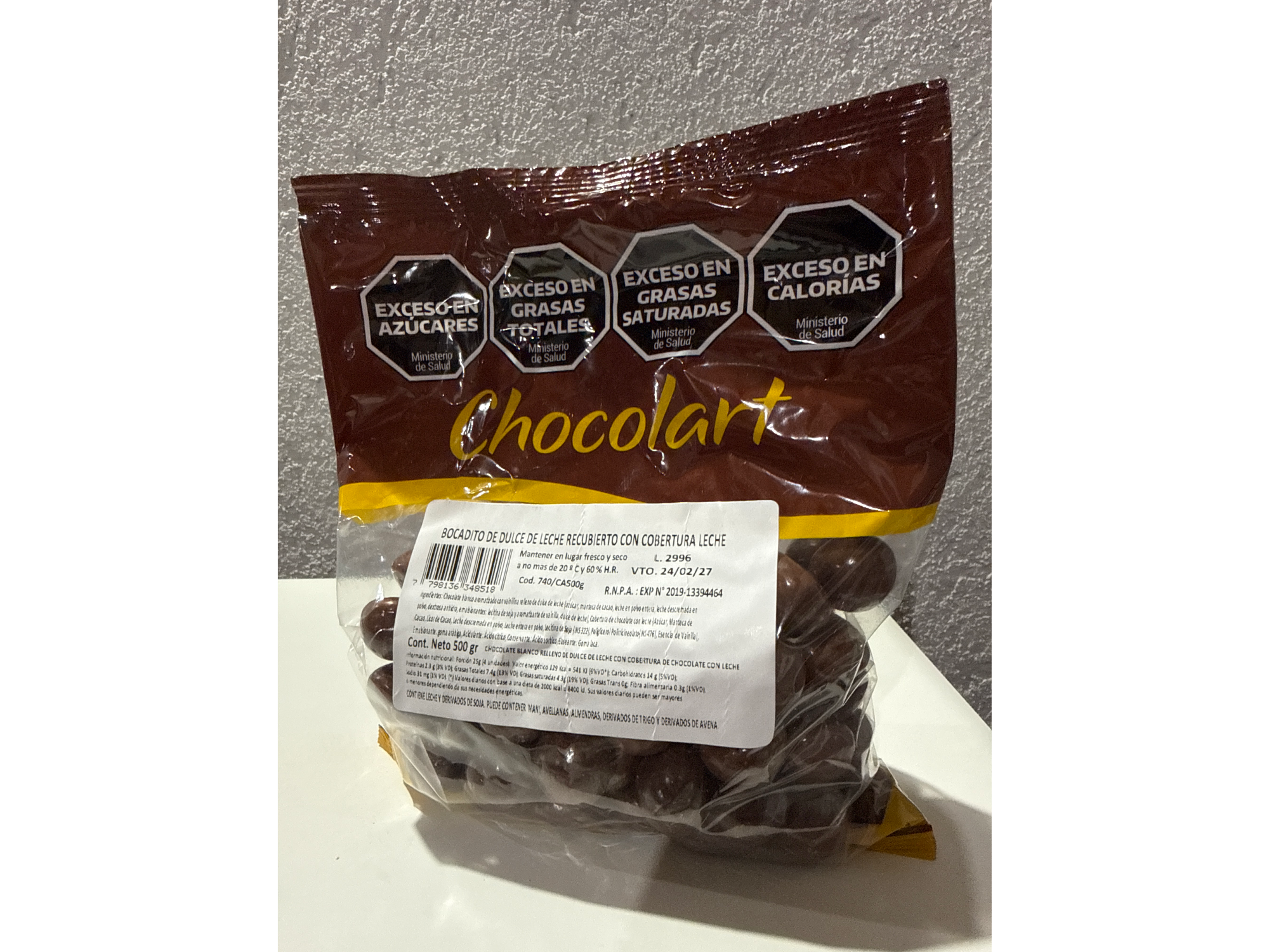 BOCADITO DE DDL CON CHOCOLATE X 500GR