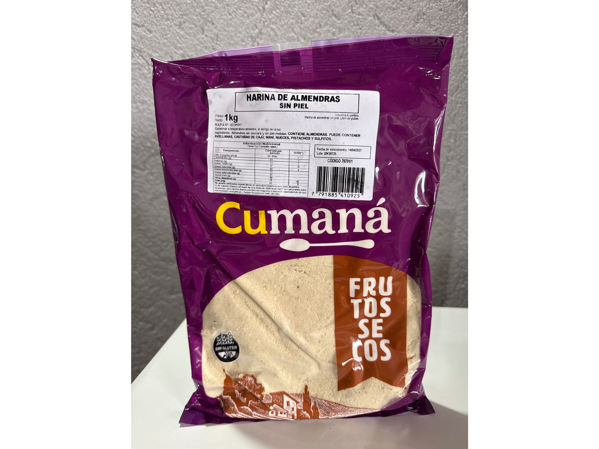 HARINA DE ALMENDRAS SIN PIEL CUMANA SIN GLUTEN x 400 GR