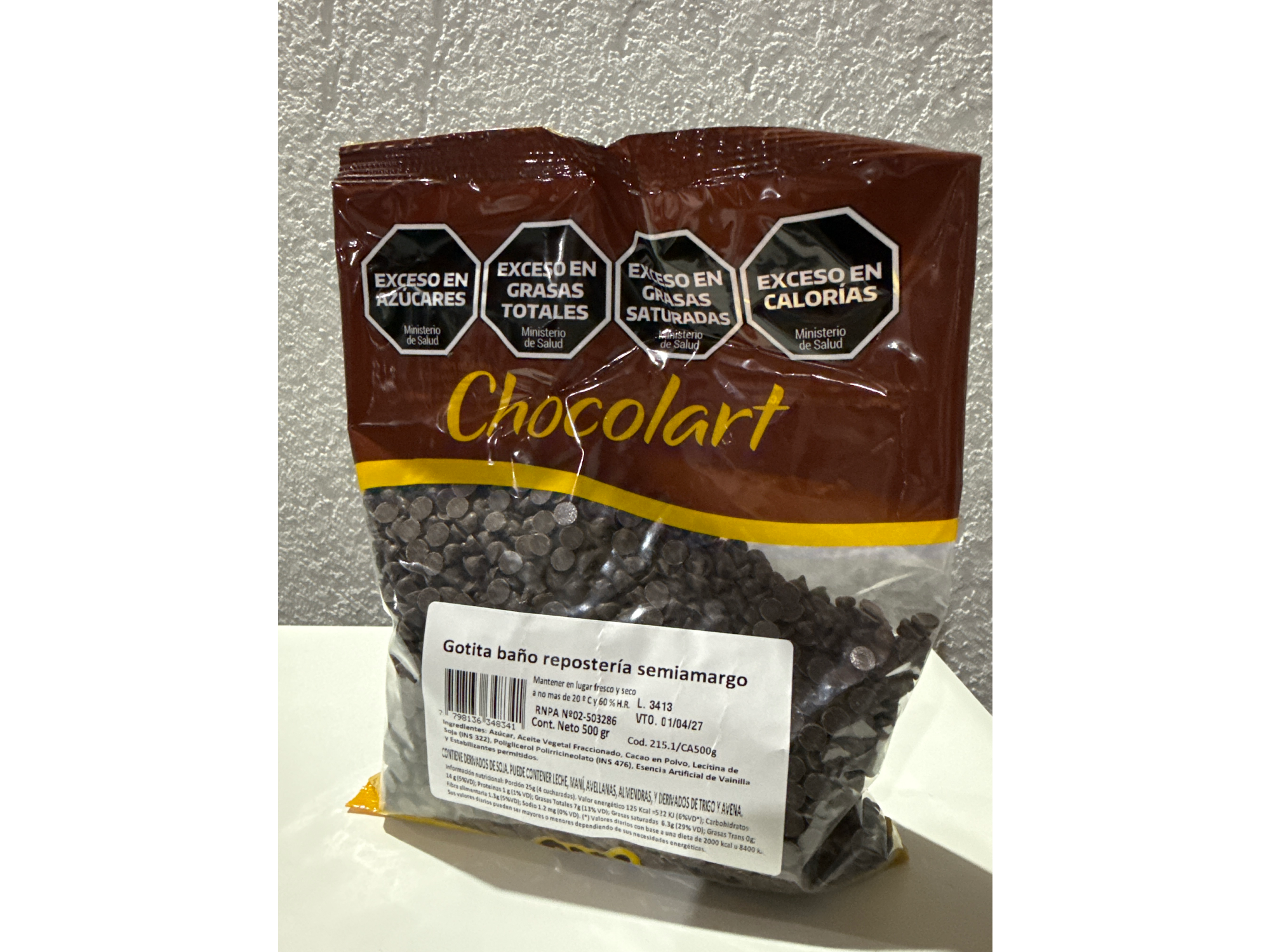GOTITAS (CHIPS) DE CHOCOLATE NEGRO X 500GR
