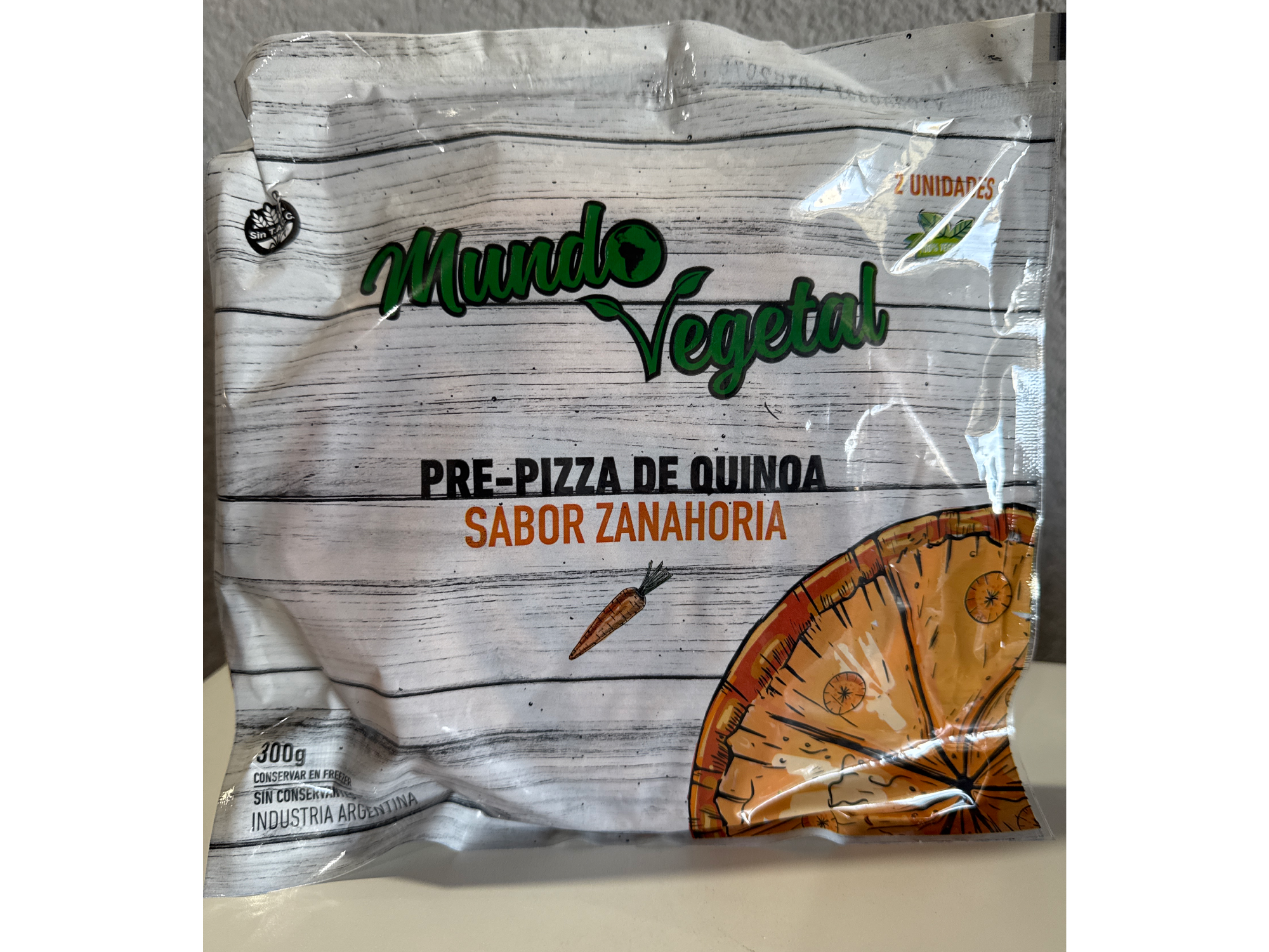 PREPIZZA DE QUINOA Y ZANAHORIA ( 2 UN- 300 GR)