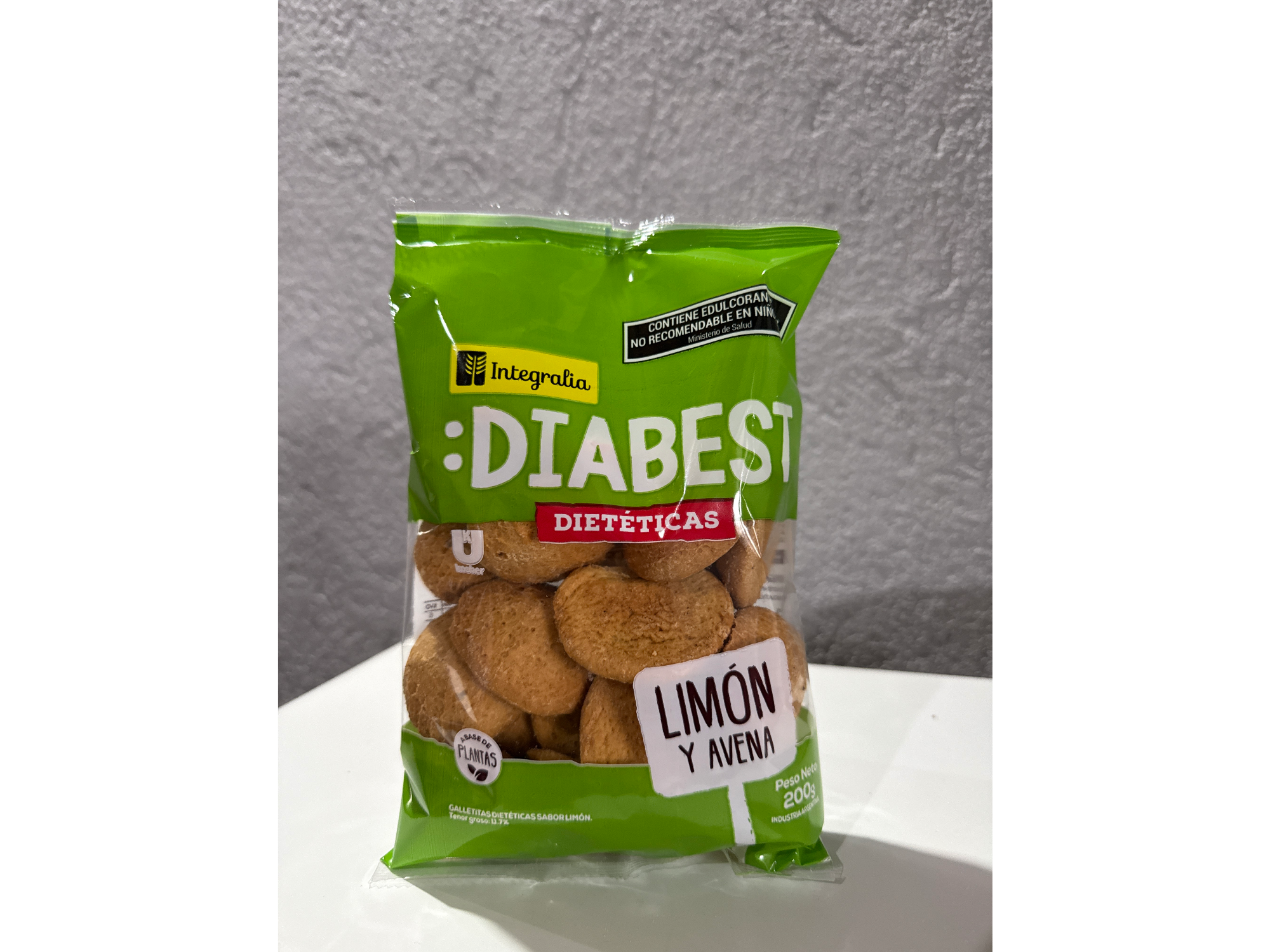 GALLETITAS INTEGRALIA DIABEST X 200GRS LIMON Y AVENA