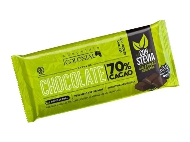 COLONIAL 70% CACAO CON STEVIA