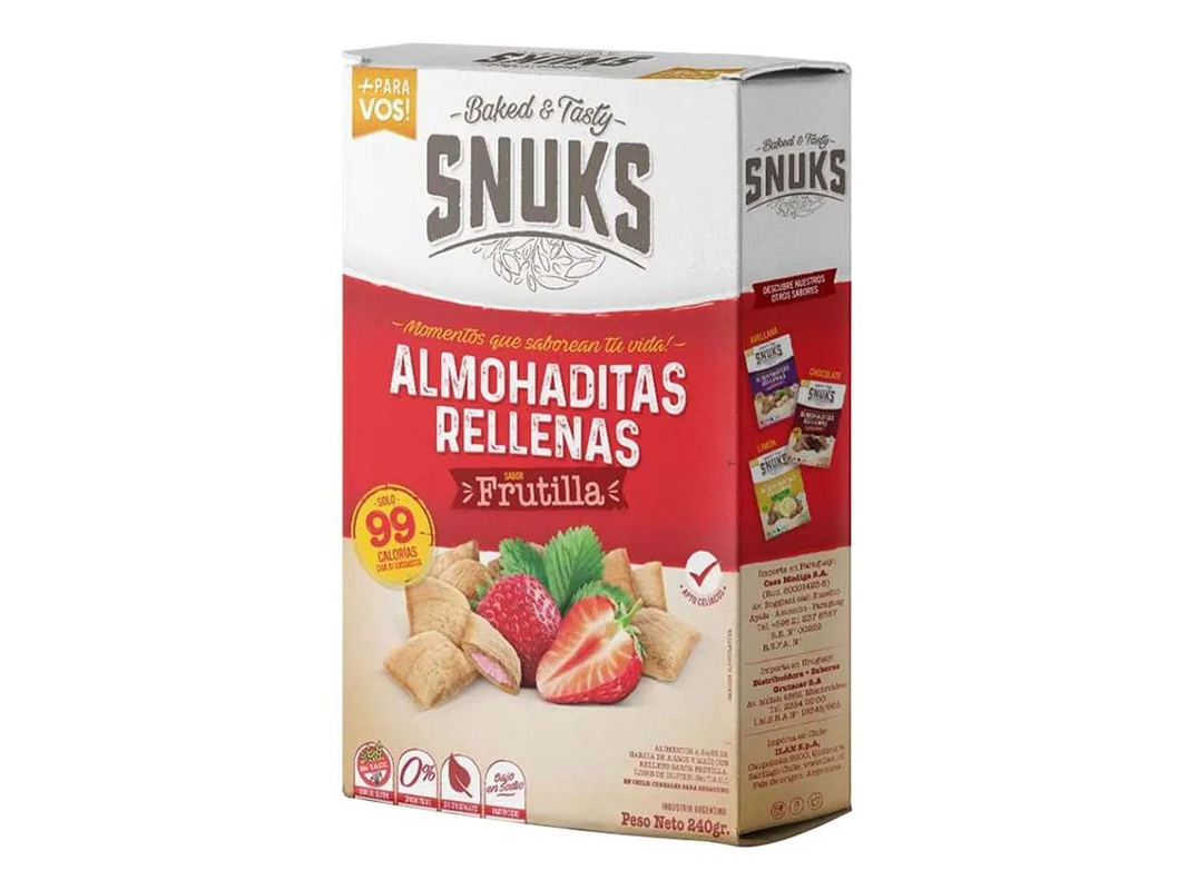 SNUKS ALMOHADITAS  DE FRUTILLA SIN TACC 240gr