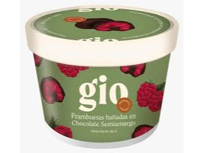 Frambuesa bañada choco semiamargo GIO