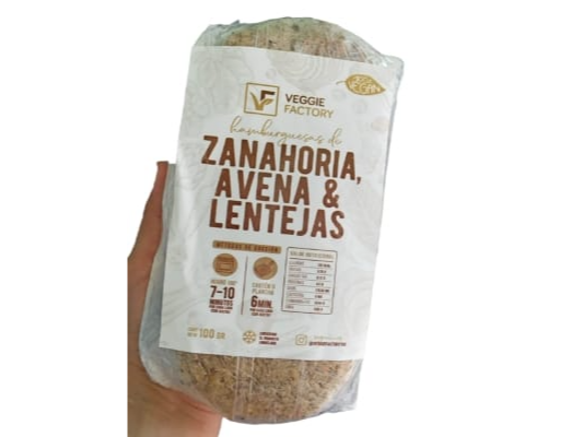 Hamburguesa x4u Zanahoria, avena y lentejas