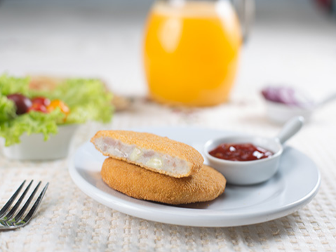 Medallones de pollo con jamón y queso x2.5kg