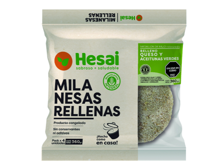 MILANESAS QUESO Y ACEITUNAS VERDES X 4 UNID.
